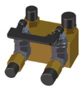 Manifold 2x2 with cut-off valve (metric)