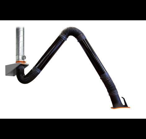 Exhaust arm for suction rail