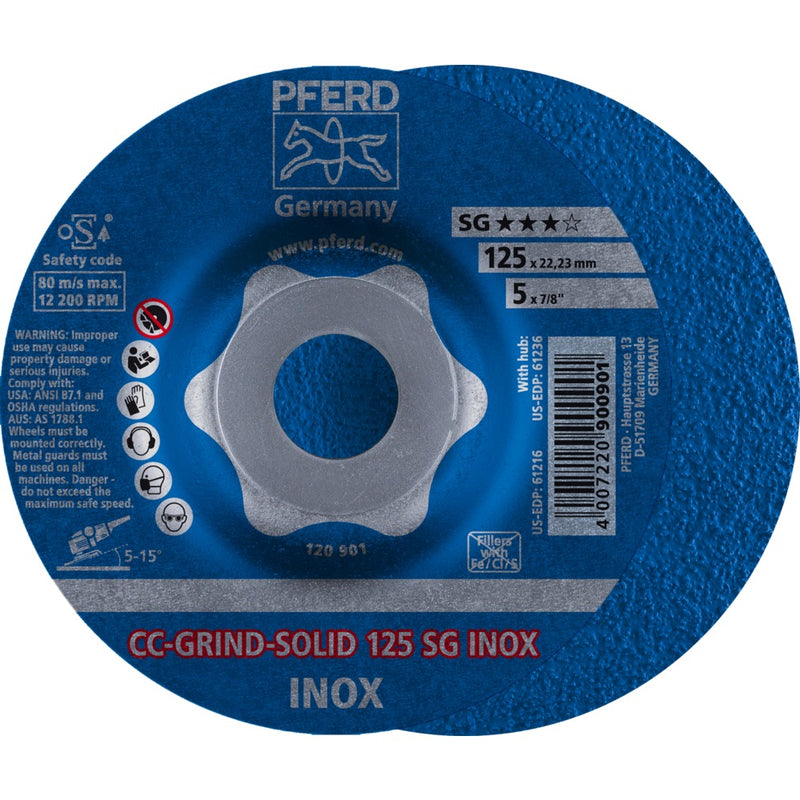 PFERD CC-GRIND-SOLID sliprondeller CC-GRIND-SOLID 125 SG INOX