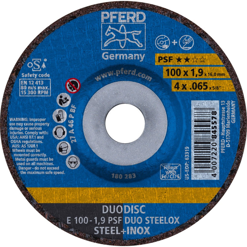 PFERD Navrondeller E 100-1,9 PSF DUO STEELOX/16,0