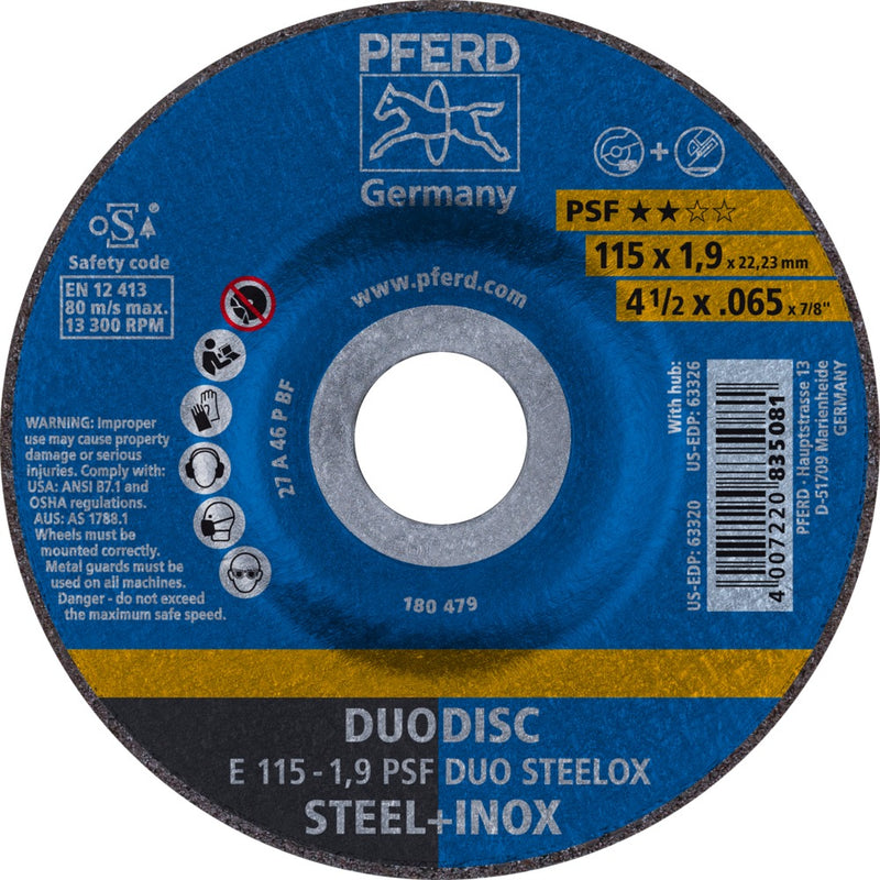 PFERD Navrondeller E 115-1,9 PSF DUO STEELOX