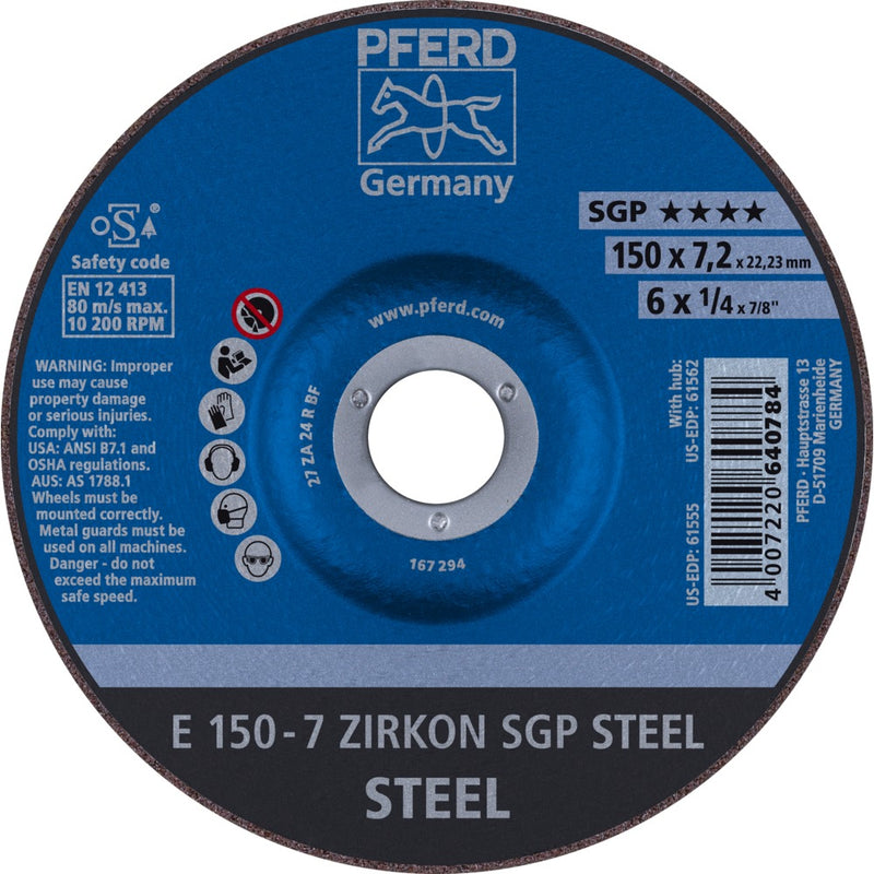 PFERD Navrondeller E 150-7 ZIRKON SGP STEEL