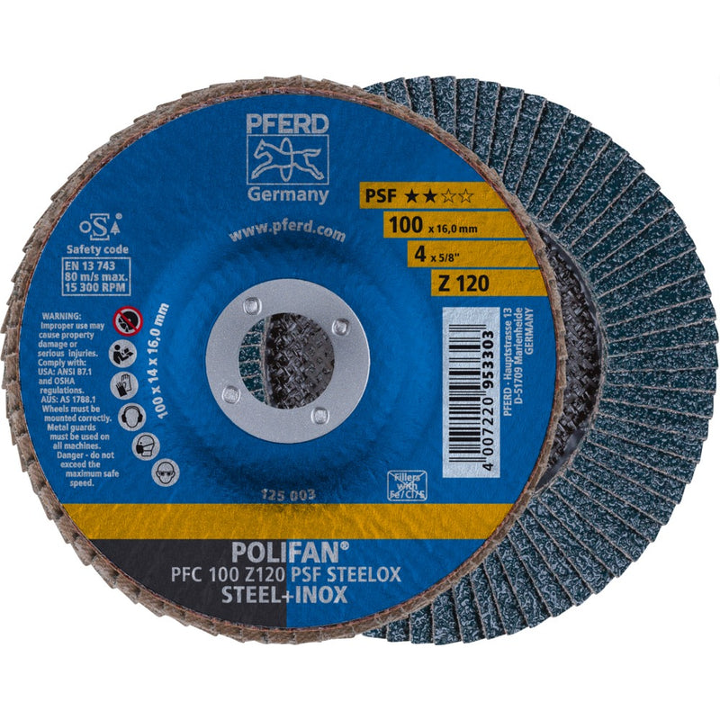 PFERD POLIFAN-lamellrondell PFC 100 Z 120 PSF STEELOX/16,0