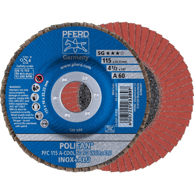 PFERD POLIFAN-lamellrondell PFC 115 A-COOL 60 SG INOX+ALU