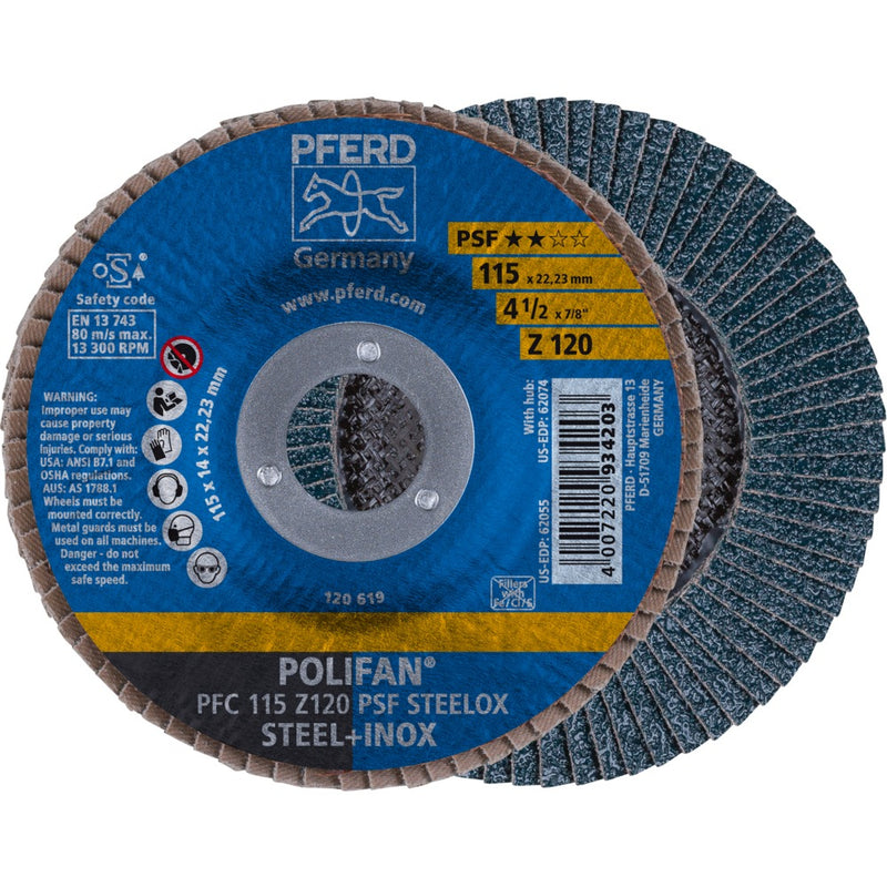 PFERD POLIFAN-lamellrondell PFC 115 Z 120 PSF STEELOX