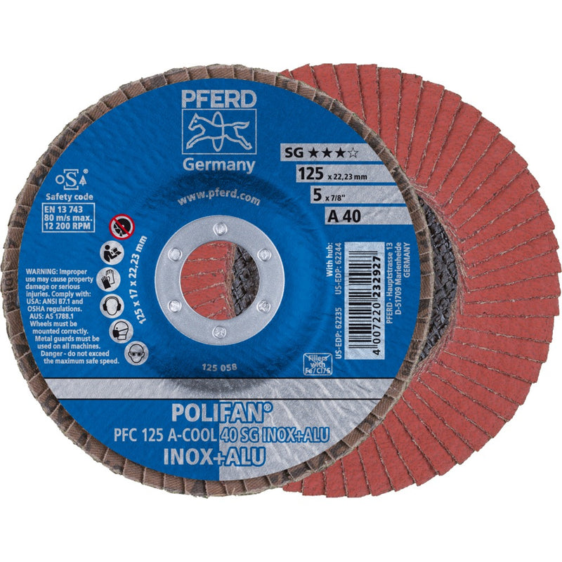 PFERD POLIFAN-lamellrondell PFC 125 A-COOL 40 SG INOX+ALU