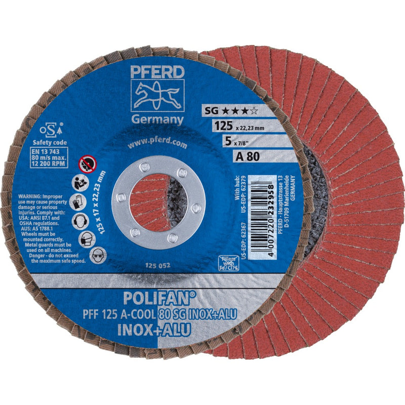 PFERD POLIFAN-lamellrondell PFF 125 A-COOL 80 SG INOX+ALU