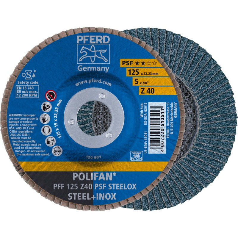 PFERD POLIFAN-lamellrondell PFF 125 Z 40 PSF STEELOX